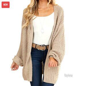 Oversized Chunky Knit Cardigan Open Front Long Sleeve Casual Loose Fit